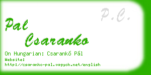 pal csaranko business card